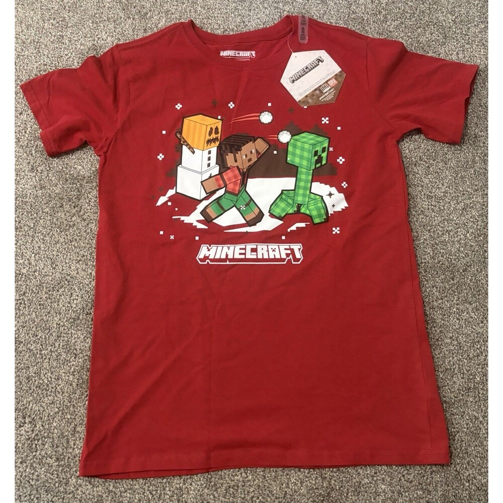 Boys Minecraft Red T-Shirt Size 4 NWT A5